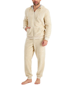 Club Room Fleece Reversible Pajama Hoodie Beige thumbnail 2