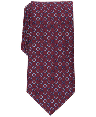 Club Room MSRP $55 Perez Geometric Classic Tie Wine Size OSFA red