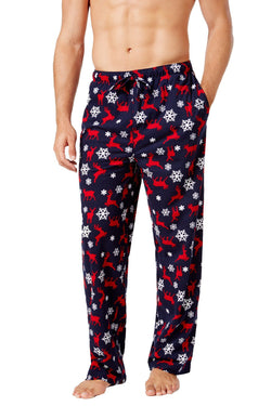Club Room Navy Snow Deer Printed Pajama Pant thumbnail 1