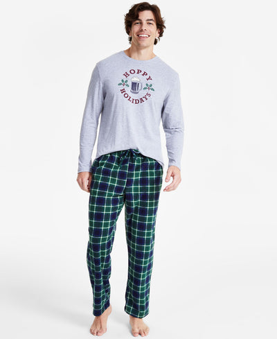 Club Room Plaid Fleece Pajama Top & Pants Set