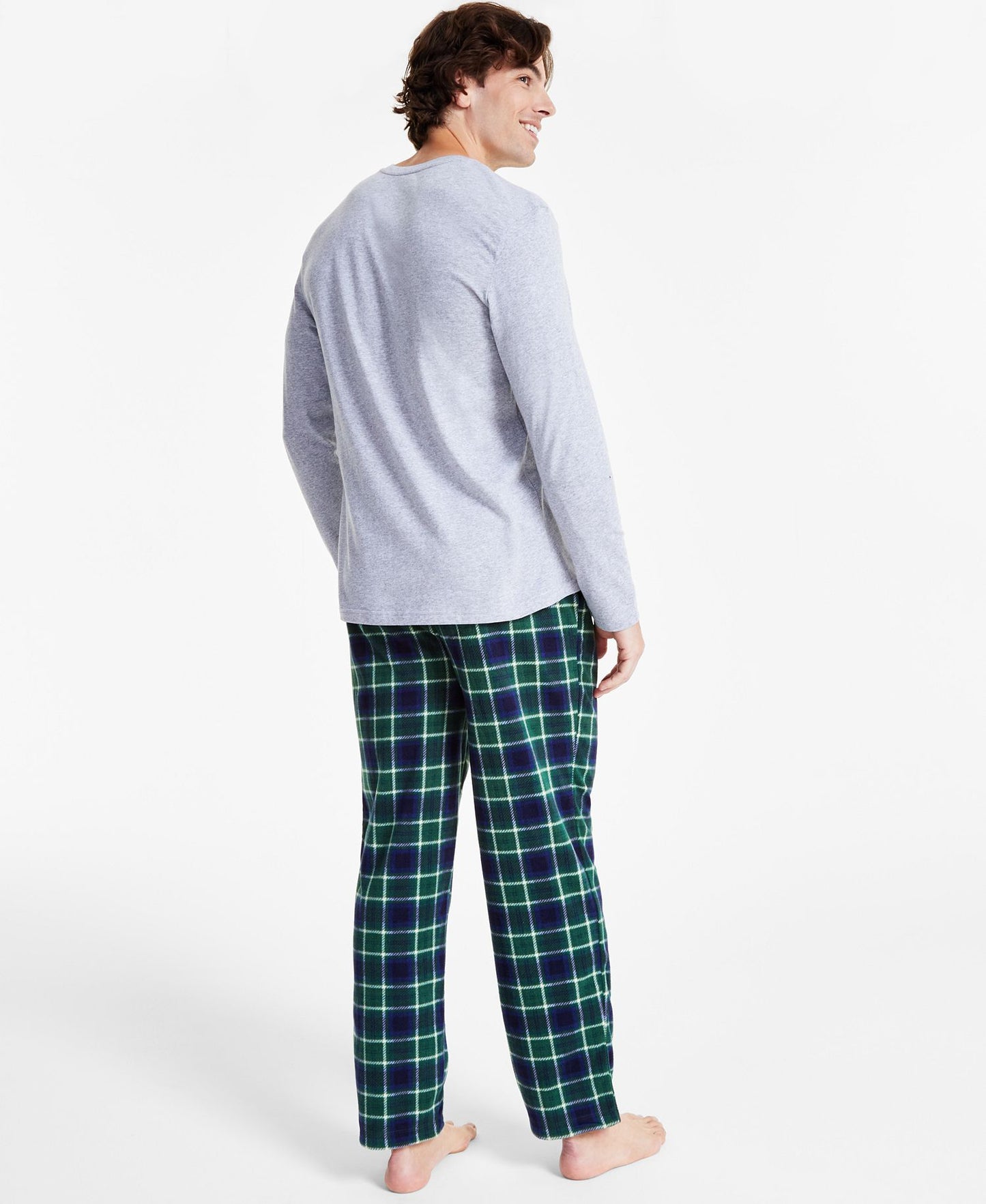 Club Room Plaid Fleece Pajama Top & Pants Set