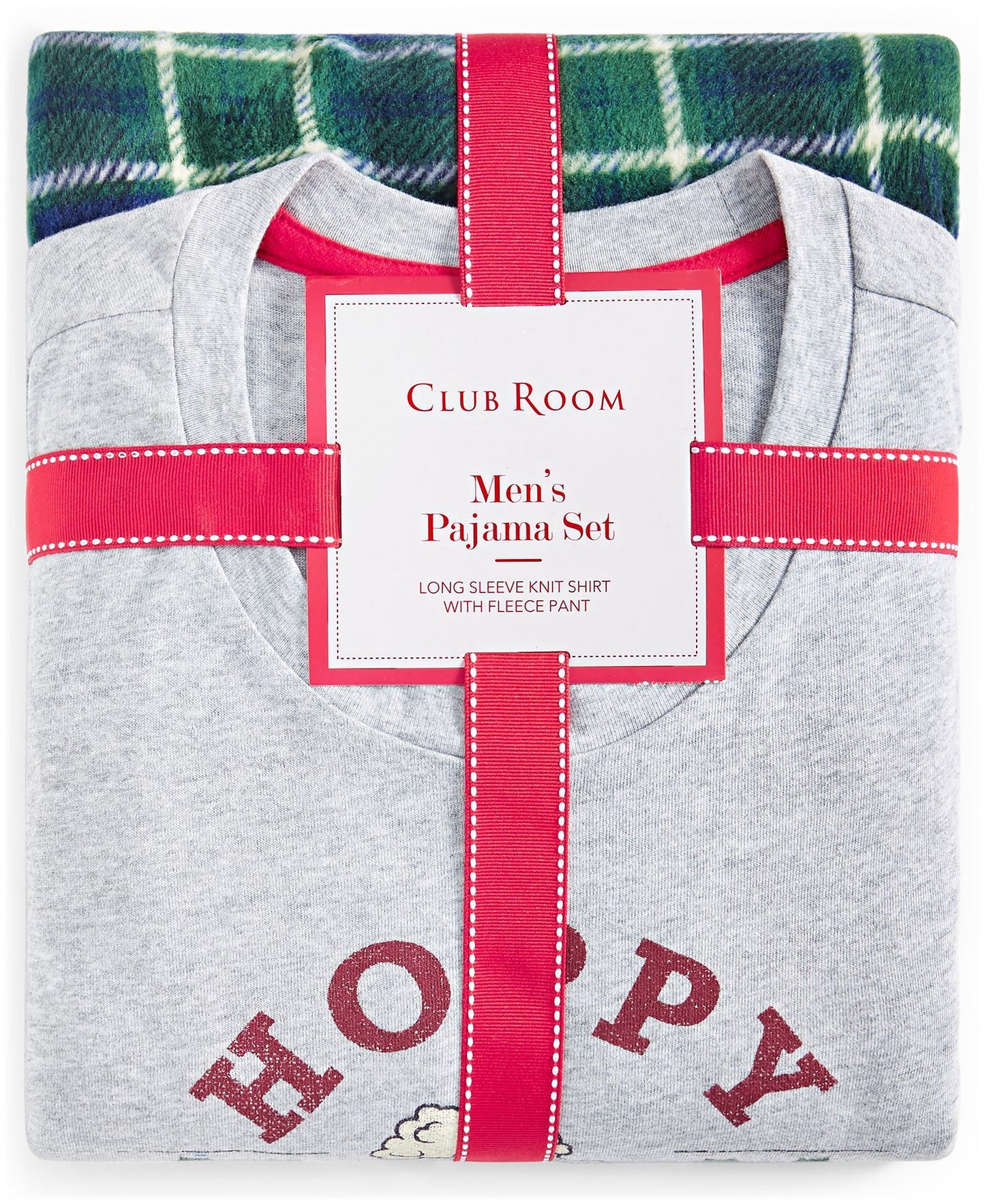 Club Room Plaid Fleece Pajama Top & Pants Set