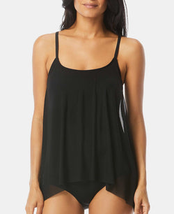 Coco Reef Handkerchief-hem Tankini Top Black thumbnail 1