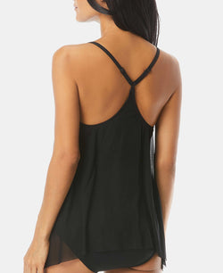 Coco Reef Handkerchief-hem Tankini Top Black thumbnail 2