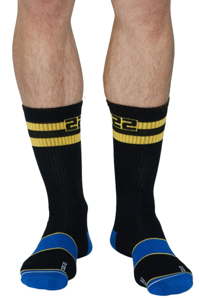 Code 22 Black/Yellow Logo Gym Sock