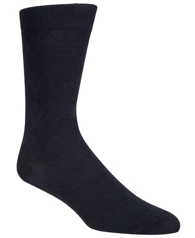 Cole Haan Tonal Argyle Crew Socks Navy