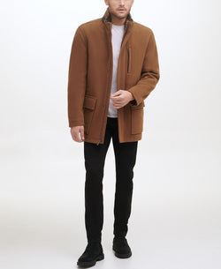 Cole Haan Wool Plush Car Coat Camel thumbnail 1