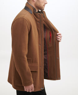 Cole Haan Wool Plush Car Coat Camel thumbnail 2