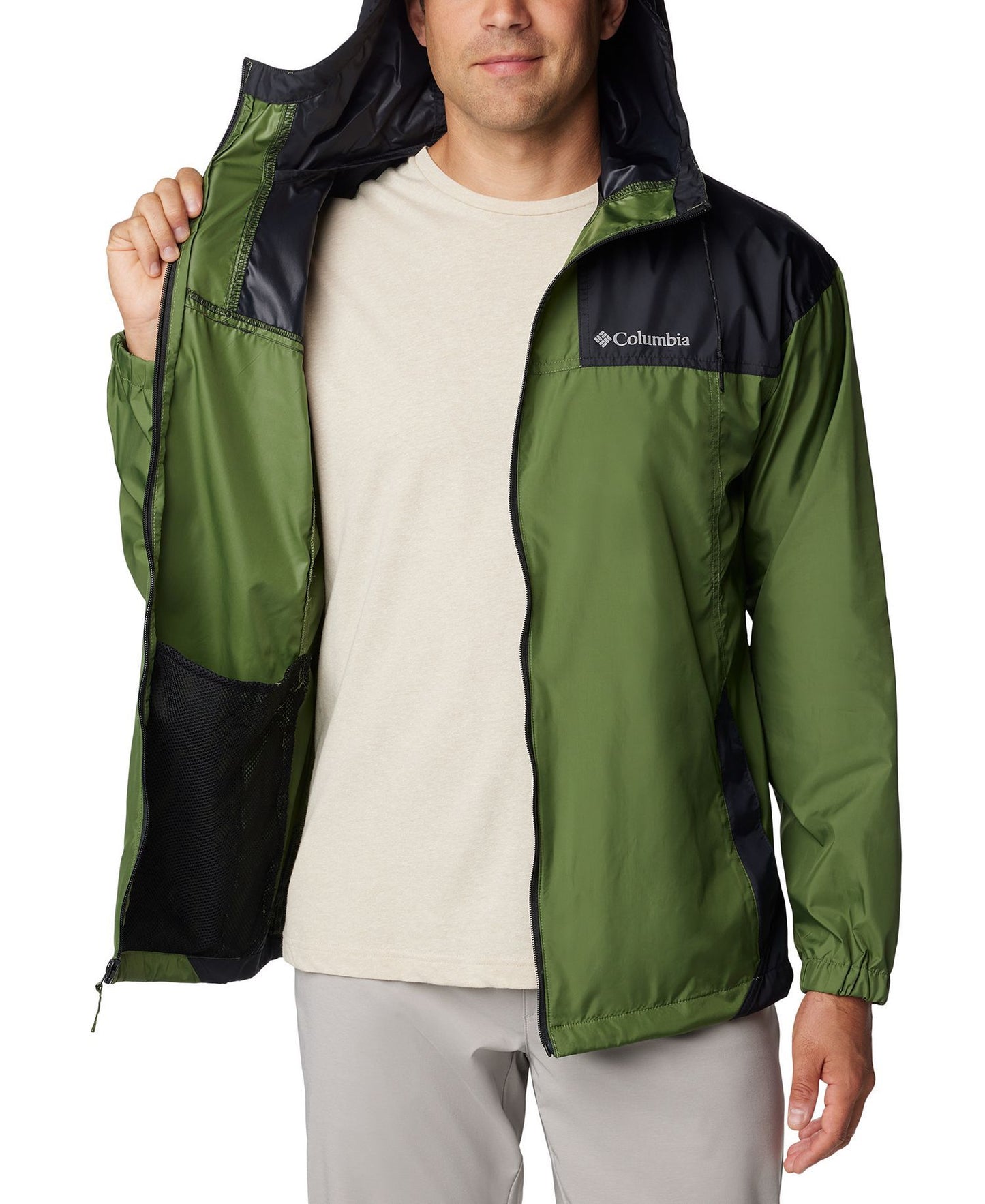 Columbia Flash Challenger™ Colorblocked Packable Full-Zip Hooded Windbreaker