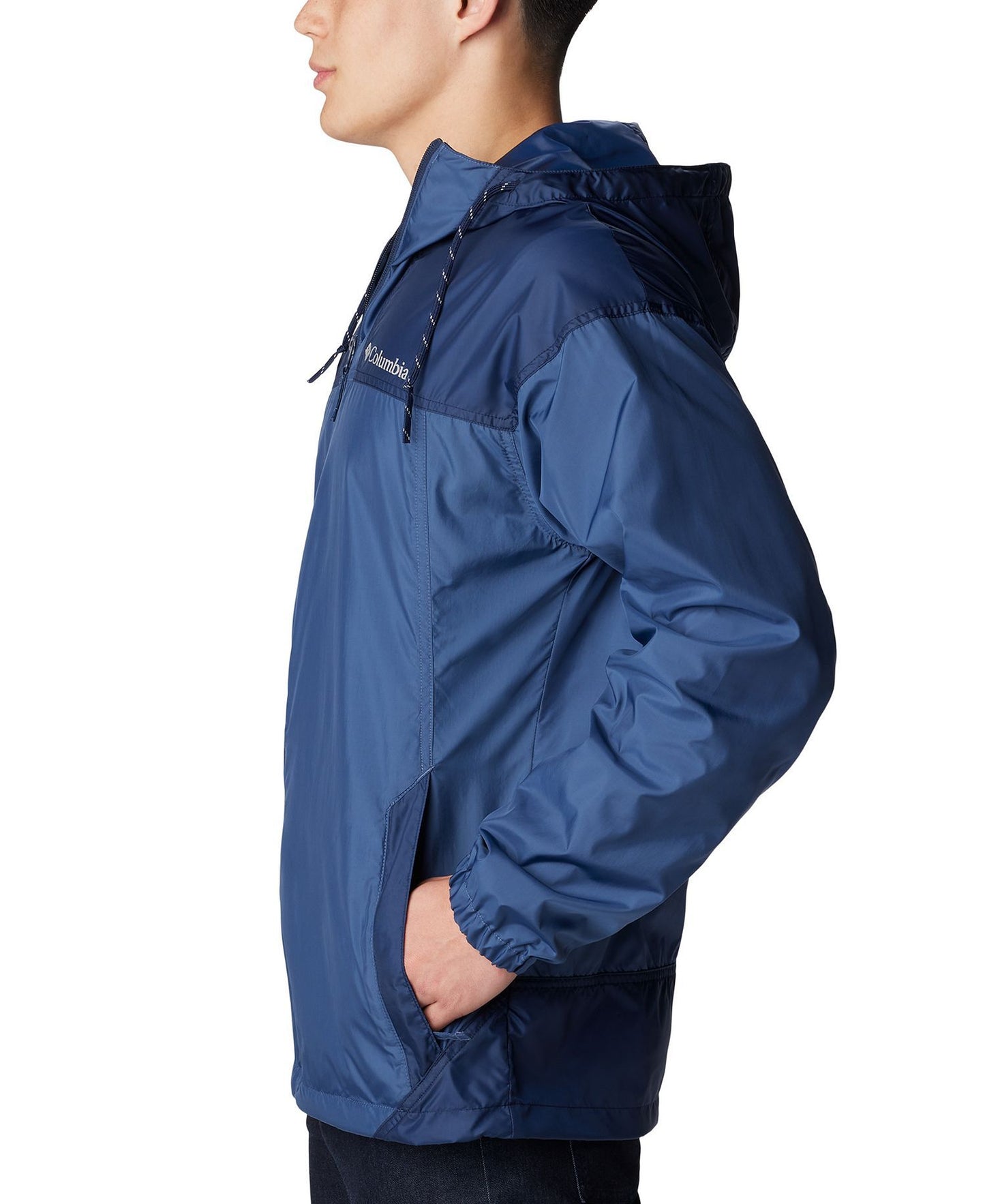 Columbia Flash Challenger™ Colorblocked Packable Full-Zip Hooded Windbreaker