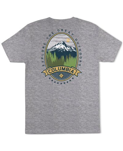 Columbia Heaven Explore Outdoors Graphic T - Shirt - Grey Heath