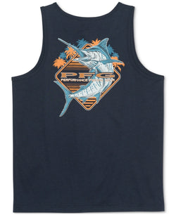 Columbia Performance Fishing Gear Logo Graphic Tank Top - Navy columbia navy thumbnail 1