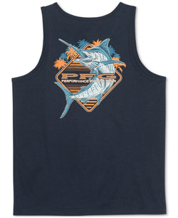 Columbia Performance Fishing Gear Logo Graphic Tank Top - Navy columbia navy thumbnail 1
