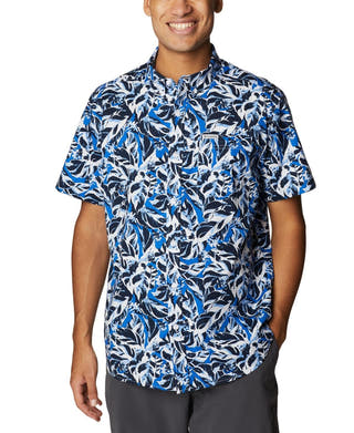 Columbia Rapid Rivers Printed Shi Bright Indigo Leaf Camo blue