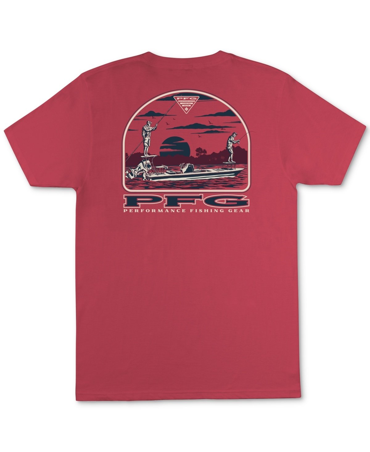 Columbia Regular Fit Short Sleeve Graphic T - Shirt Shirt Red Solid
