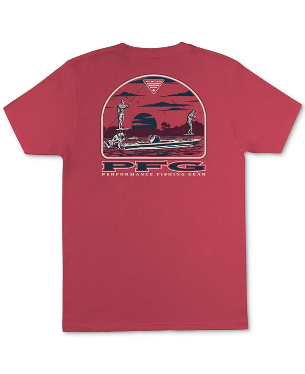 Columbia Regular Fit Short Sleeve Graphic T - Shirt Shirt Red Solid