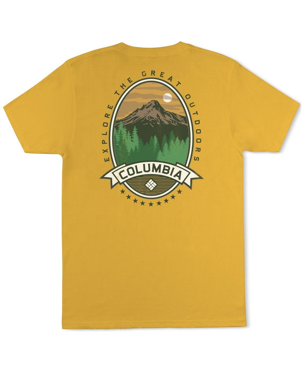 Columbia Regular Fit Short Sleeve Graphic T - Shirt Shirt Yellow
