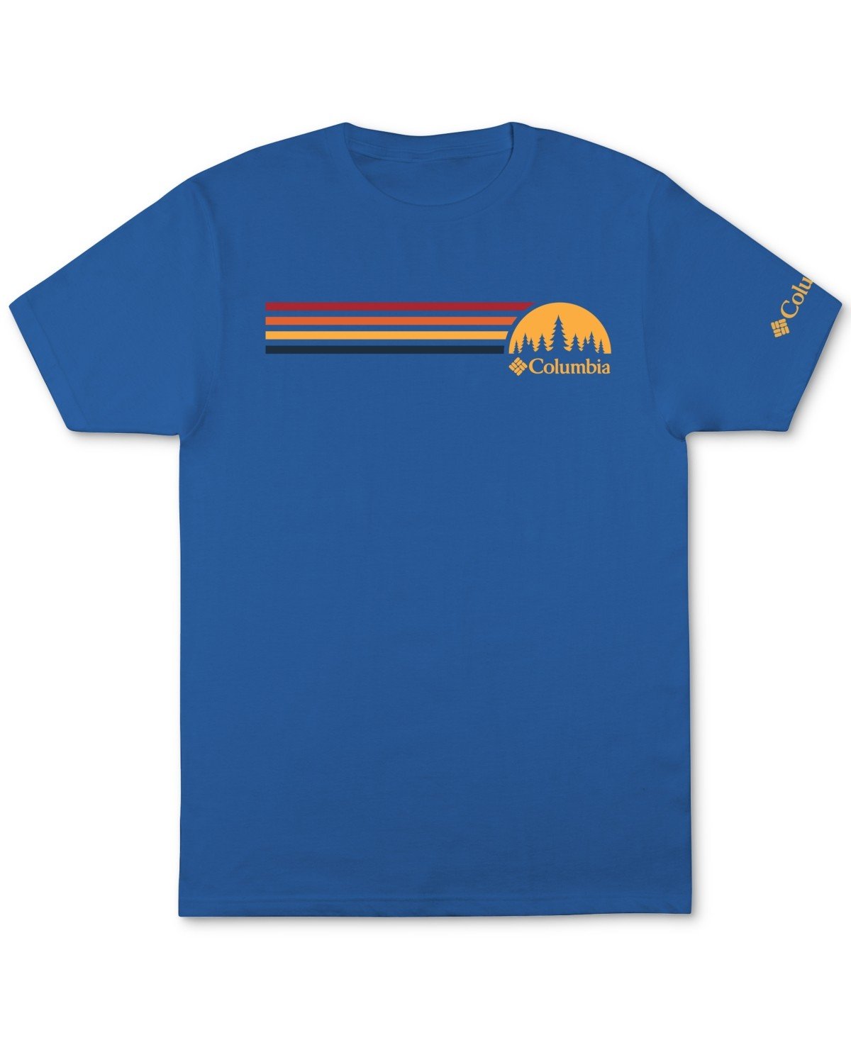 Columbia Striped Logo Graphic T - Shirt - Vivid Blue