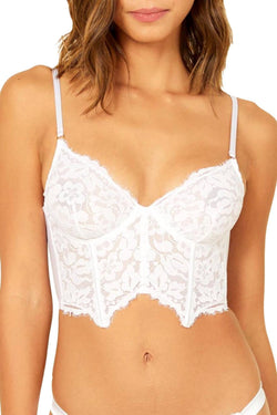 Cosabella White Magnolia Longline Lace Underwire Bralette thumbnail 1