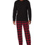 Cuddl Duds Cozy Lodge 2-Pc. Solid French Terry Sweatshirt & Plaid Pajama Pants Set