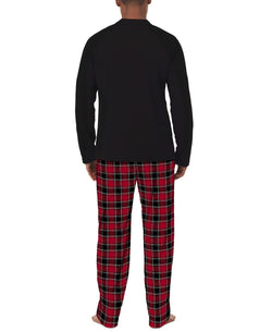 Cuddl Duds Cozy Lodge 2-Pc. Solid French Terry Sweatshirt & Plaid Pajama Pants Set thumbnail 2