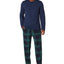 Cuddl Duds Cozy Lodge Printed Bottom Pajama Set Navy Check