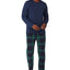 Cuddl Duds Cozy Lodge Printed Bottom Pajama Set Navy Check
