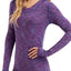 CuddlDuds Blue/Plum Space-Dye Flex-Fit V-Neck Top