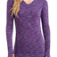 CuddlDuds Blue/Plum Space-Dye Flex-Fit V-Neck Top