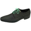 DIBI Bright-Green & Blue Dress Shoelaces w/ Gold Aglets