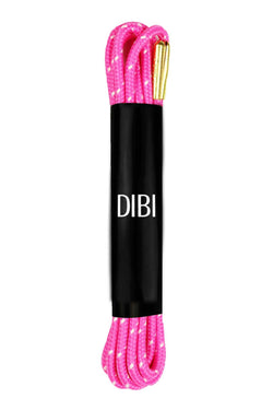 DIBI Bright-Pink Polkadot Dress Shoelaces w/ Gold Aglets thumbnail 1