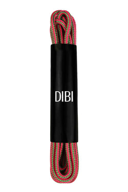 DIBI Green/Raspberry Striped Dress Shoelaces w/ Gold Aglets thumbnail 1