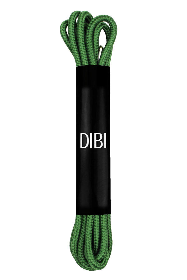 DIBI Solid-Green Dress Shoelaces w/ Silver Aglets