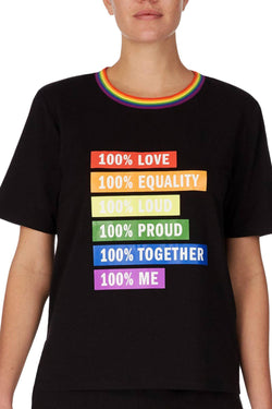 DKNY Black Rainbow Pride Short Sleeve Lounge Top thumbnail 1