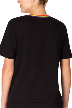DKNY Black Rainbow Pride Short Sleeve Lounge Top thumbnail 2