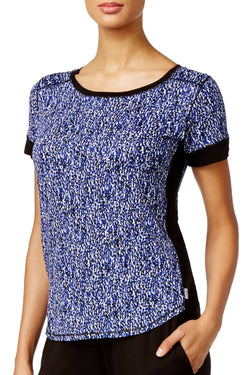 DKNY Blue/Black Printed Short-Sleeve Lounge Top thumbnail 1