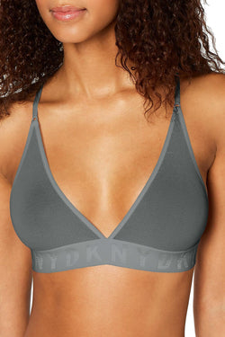 DKNY Graphite Seamless Logo Wireless Mesh Bralette thumbnail 1