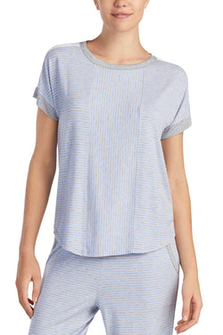 DKNY Heather Stripe Contrast Trim Lounge Tee thumbnail 2