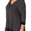 DKNY PLUS Charcoal Heather Colorblocked PJ Top