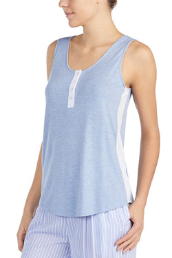 DKNY Periwinkle-Grid Contrast-Stripe Tank Top thumbnail 2
