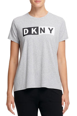 DKNY Sport Pearl Grey Heather Logo Tee thumbnail 1