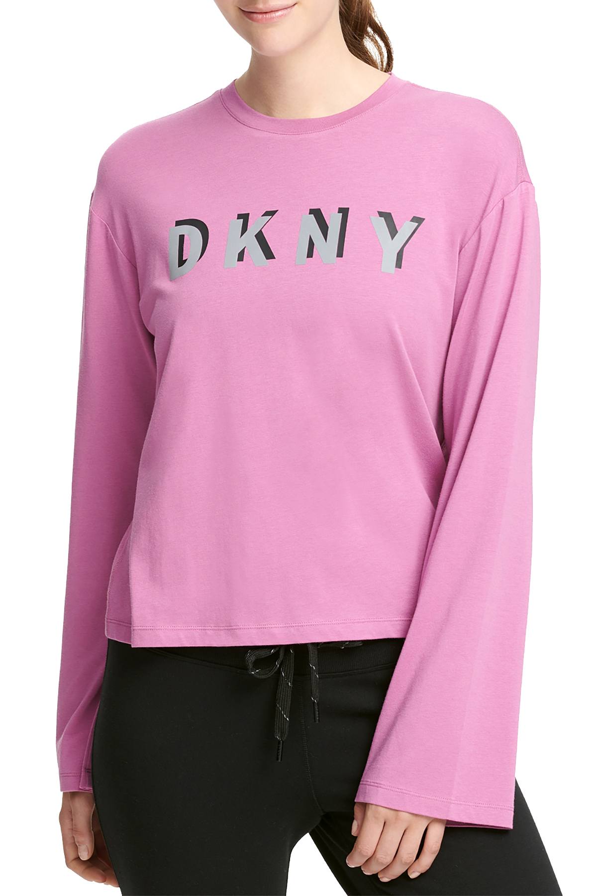 DKNY Sport Peony Relaxed Modal Logo Bell Sleeve T-Shirt