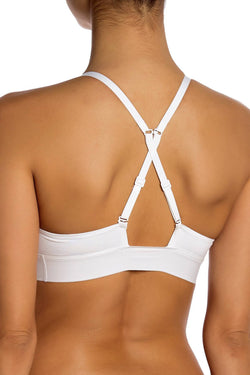 DKNY White Convertible Classic Cotton Bralette thumbnail 4