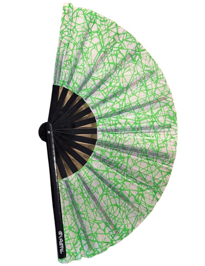 Dirt Squirrel Neon Green Doodle Reflective Fan
