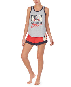 Disney Cruella Tank Top & Shorts Pajama Set Grey htr thumbnail 1