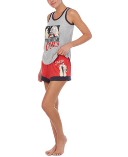 Disney Cruella Tank Top & Shorts Pajama Set Grey htr thumbnail 3