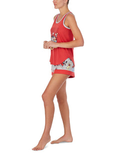 Disney Mickey & Friends Tank Top & Shorts Pajama Set Red thumbnail 2