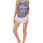 Disney & Coffee Tank Top & Shorts Pajama Set Grey
