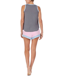 Disney & Coffee Tank Top & Shorts Pajama Set Grey thumbnail 4