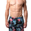 Distortion Black Flamingo Print Swim Short